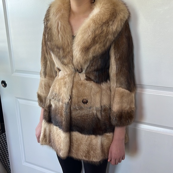 Ultimate vintage 70s find! One of a kind sable fox mink fur coat S - Picture 8 of 13